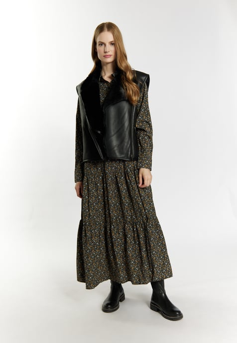 Dreimaster Lederweste Damen Schwarz - Image 2