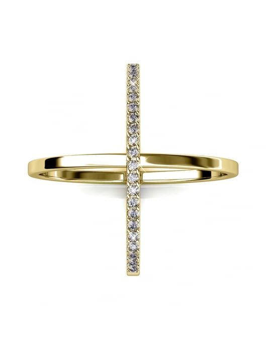 X Duo Ring - Gold und Kristall - Image 5