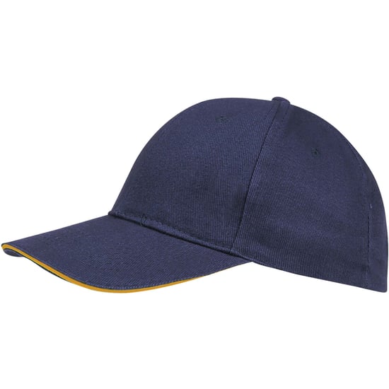 SOLS Unisex Buffalo 6 Panel Baseball Cap (French Navy/Neon Orange)