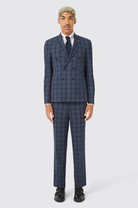 Thurles Navy Check Trouser TT x AM