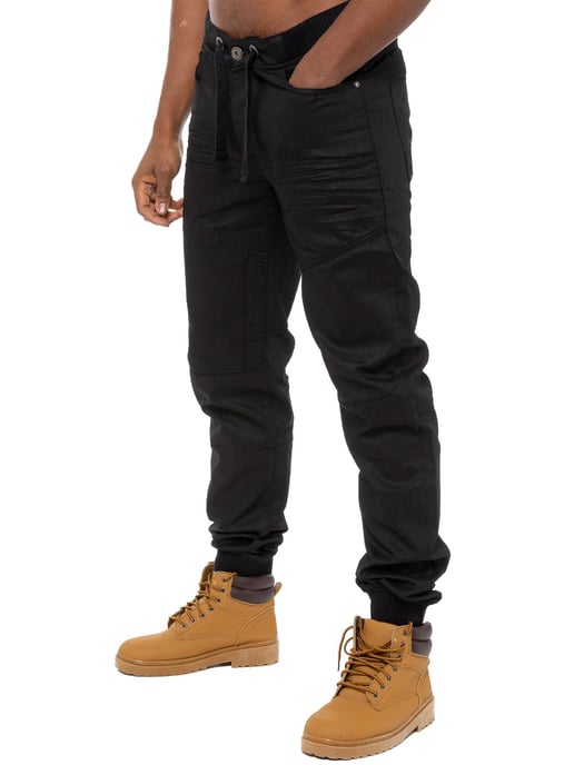 Enzo| Herren-Jogger-Jeans aus Denim mit Bündchen - Schwarz - Image 1