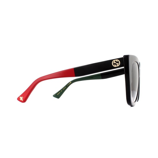 Gucci Katzenaugen Damen Schwarz mit Rot und Grün braunem Farbverlauf Sonnenbrille GG0163SN - Image 4