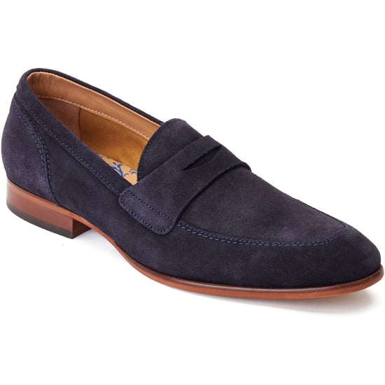 Base London Bruno Herren Mokassins aus Leder in Marineblau - Image 1