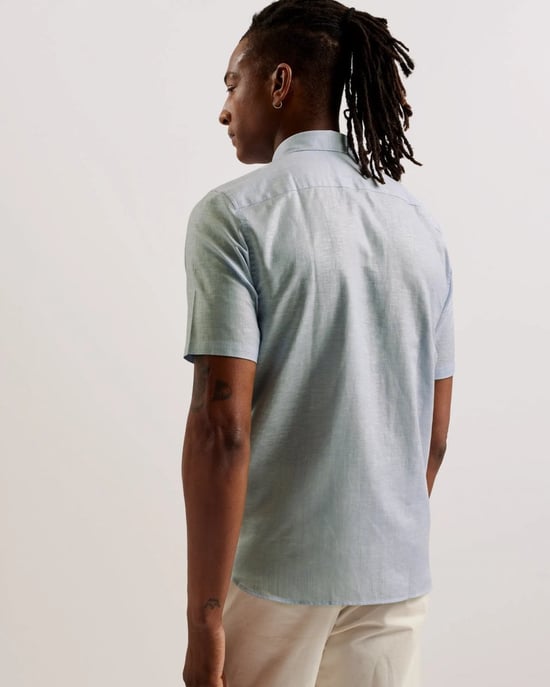 Ted Baker Palomas Herren Kurzarm Leinenhemd - Image 4
