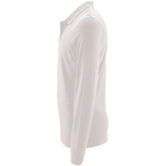SOLS Mens Perfect Langarm-Pique-Poloshirt (Weiß) - Image 3