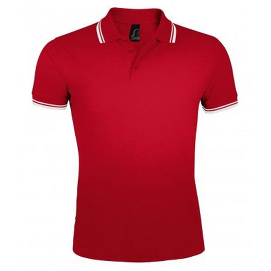 SOLS - Polo manches courtes PASADENA - Homme (Rouge/blanc) - Image 1