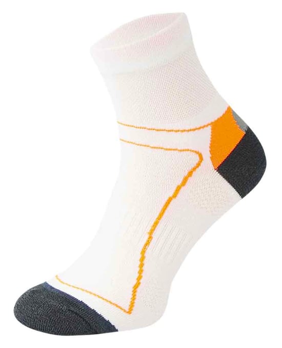 COMODO - Unisex Chaussettes Cyclisme sport Velo Route anti Tranpirante Basses - Orange Blanc - Image 1