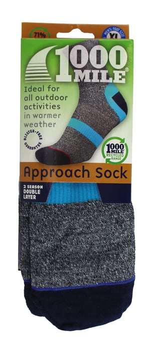 1000 Mile - Herren Approach Repreve Doppel-Lagen Atmungsaktive Blasenfreie Socken - Navy / Eisvogel - Image 2