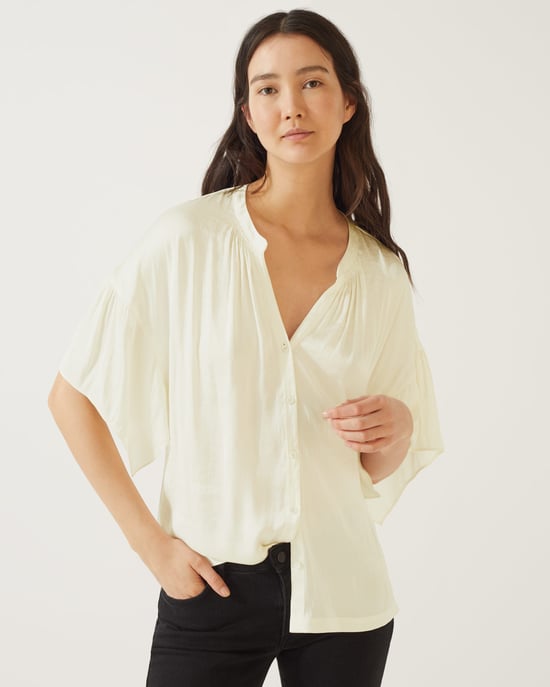 Crocus Drape Button Top