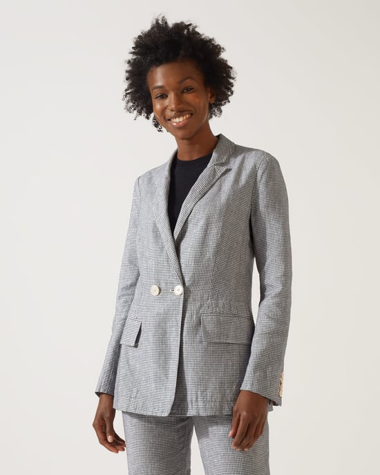Check Irish Linen Blazer