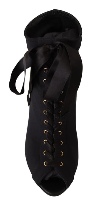 Dolce & Gabbana Damen Schwarz Stretch Kurzstiefel Schuhe - Image 3