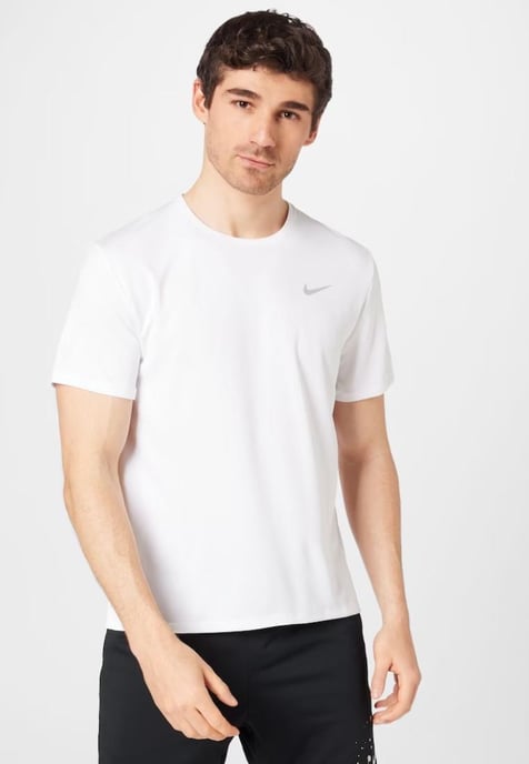 Nike Dri Fit Herren Miler Kurzarm-T-Shirt in Weiß - Image 1