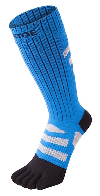 TOETOE - Herren- und Damen Outdoor 3D Frottee Walker Polsterung Wollzehen Socken - Schwarz & Blau - Image 1