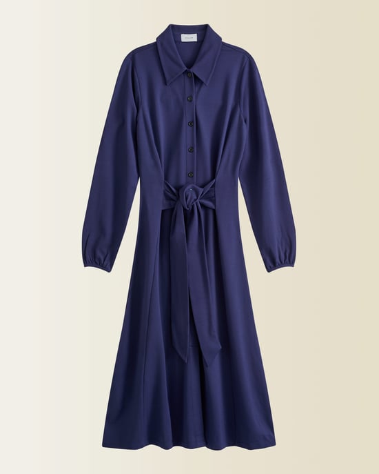 Tie Front Jersey Shirt Dress