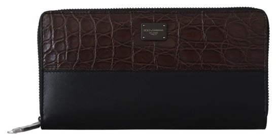 Dolce & Gabbana Black Zip autour de l'embrayage continental Portefeuille en cuir exotique masculin - Image 1