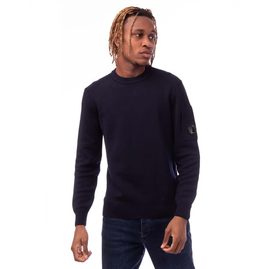 Men's C.P. Company Double Pattern Crewneck Sweatshirt in Navy