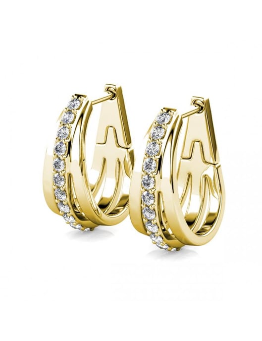 Aurielle Reif-Ohrringe - Gold und Kristall - Image 4