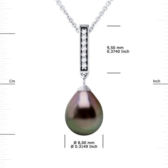DIADEMA - Necklace - Tahitian Pearl - Silver