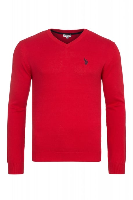 U.S. Polo Assn. V-Neck Pullover in Red