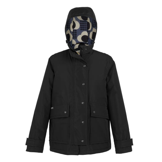 Regatta - "Orla Kiely" Jacke, wasserfest Midi-Länge für Damen (Schwarz/Grau) - Image 1