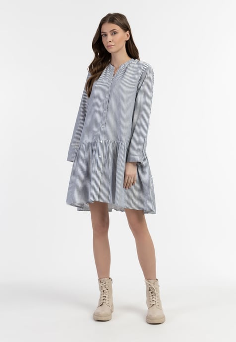 Dreimaster Langarmkleid Damen Dunkelmarine Streifen - Image 2