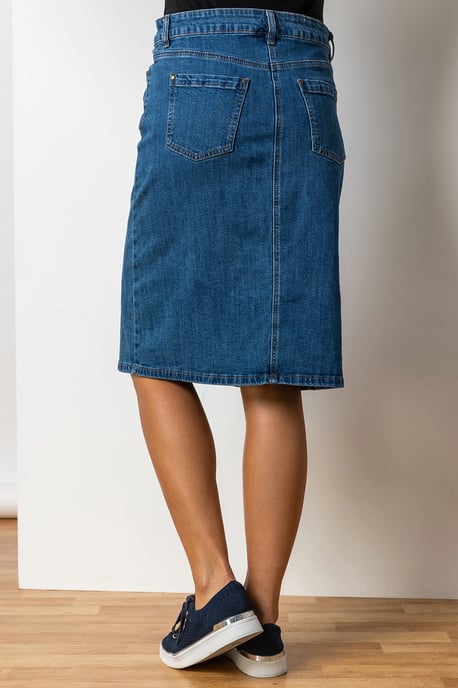 Cotton Denim Stretch Skirt