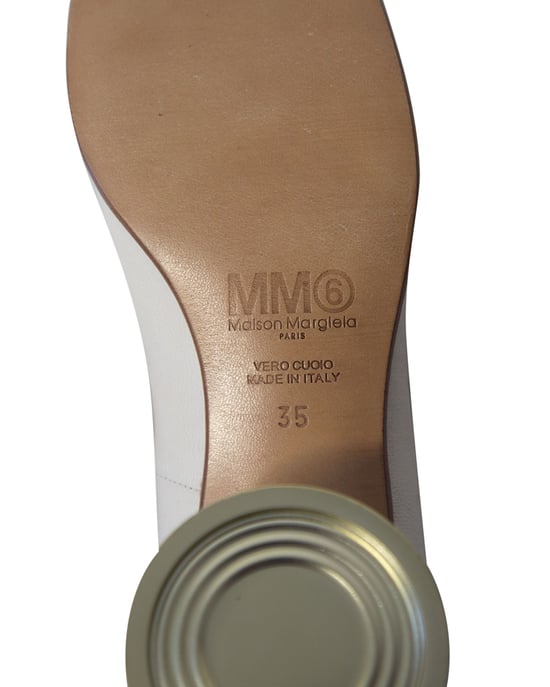 Maison Margiela Blechdose-Absatzpumps aus weißem Leder - Image 6
