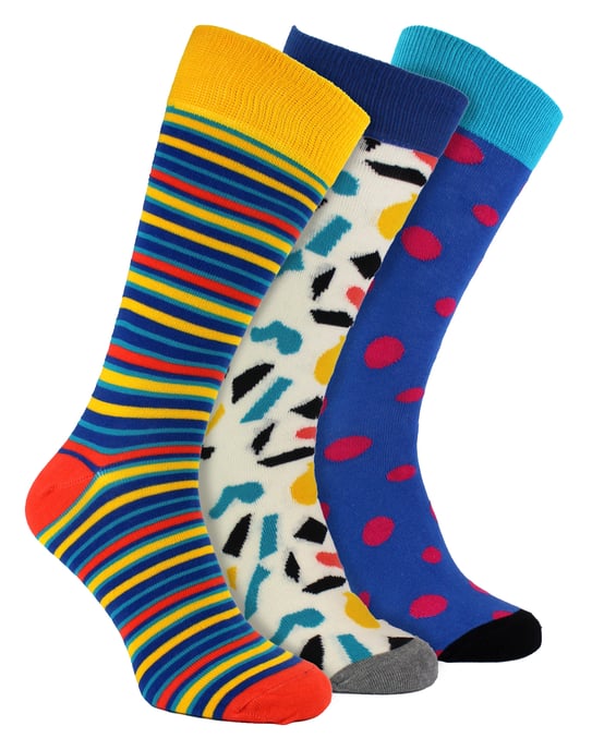 HS von Happy Socks - Herren 3er-Pack Klassische Gestreifte Dresssocken - Streifen (Helle Farben) - Image 1