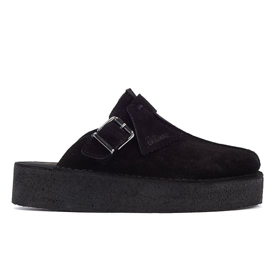 Clarks Original Trek Wedge Damen Schwarz Wildleder Mules - Image 4
