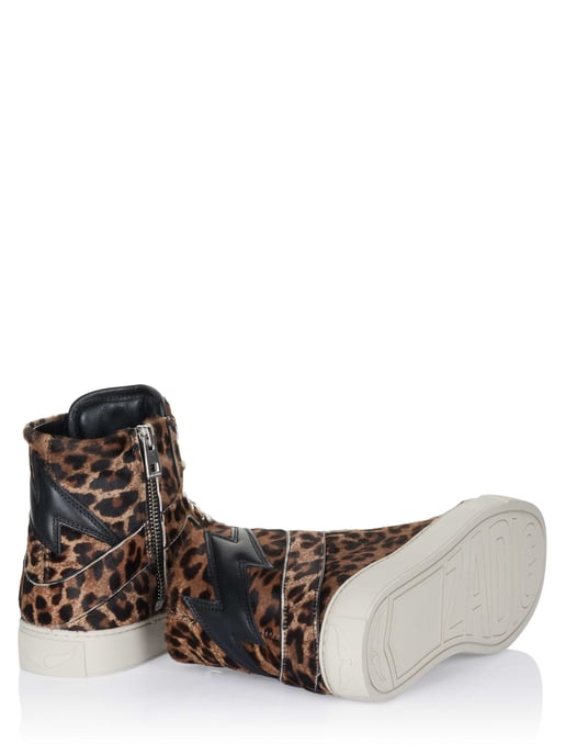 Zadig Voltaire High Flash Printed Cowskin Wit Schuhe braun - Image 3