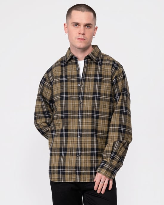 Oliver Sweeney Censo Mens Long Sleeved Brushed Cotton Shirt