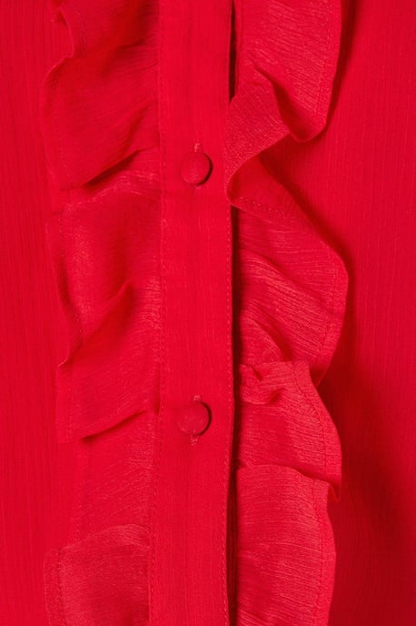 Chiffon Ruffle Long Sleeve Blouse