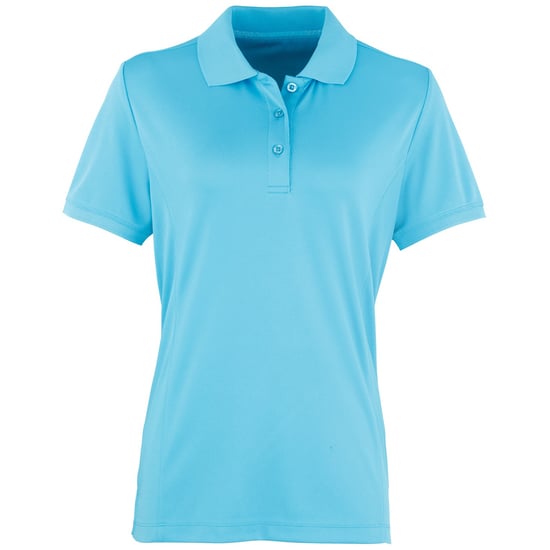 Premier Damen Coolchecker Piqué Polo-Shirt / Polohemd, Kurzarm (Türkis) - Image 1