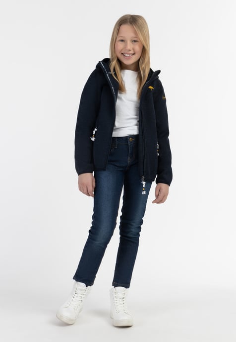 Schmuddelwedda Strickfleeceblouson für Mädchen Mädchen (Kids) Meeresmelange - Image 2