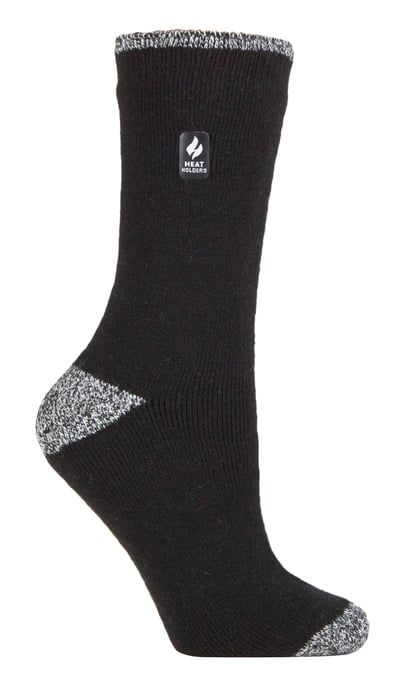 Heat Holders Lite - Isolierte Thermosocken für Damen | Mehrere Designs einschließlich Argyle Streifen Herzen Sterne | Warme Socken für Winter - Schwarz / Weiß H&T (Teneriffa) - Image 1