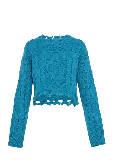 Mymo Strickpullover Damen türkis - Image 1