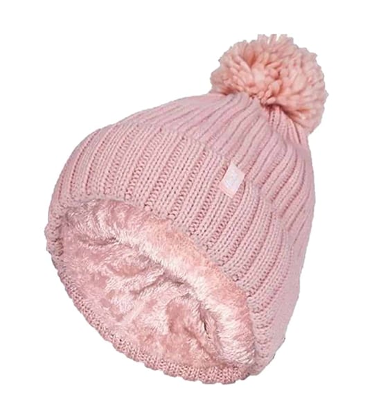 Ladies Ribbed Cuffed Thermal isoliert Winter Pom Pom Bommelmütze - Image 1