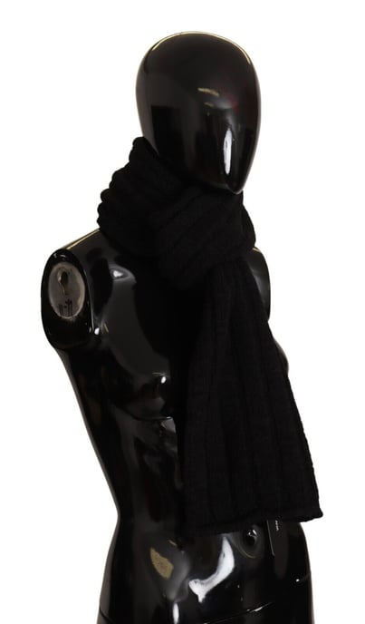 Dolce & Gabbana Black Virgin Wool Tritt Unisexe Châle chauffant - Image 2
