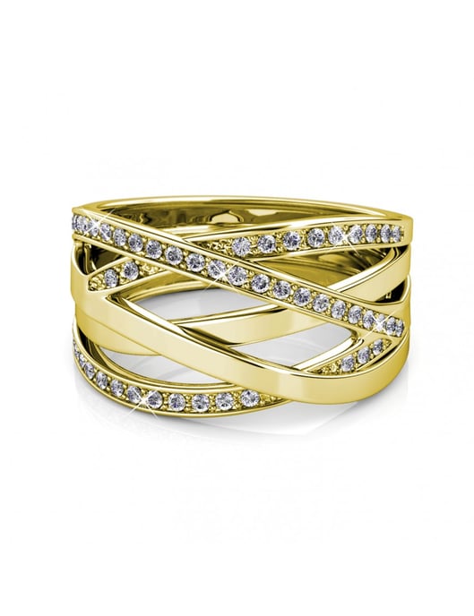 Criss Cross Ring - Gold und Kristall - Image 3