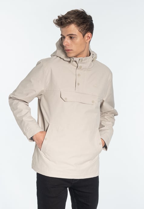 Shield Pullover hooded jacket in Stone