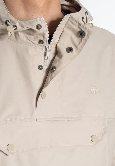 Shield Pullover hooded jacket in Stone