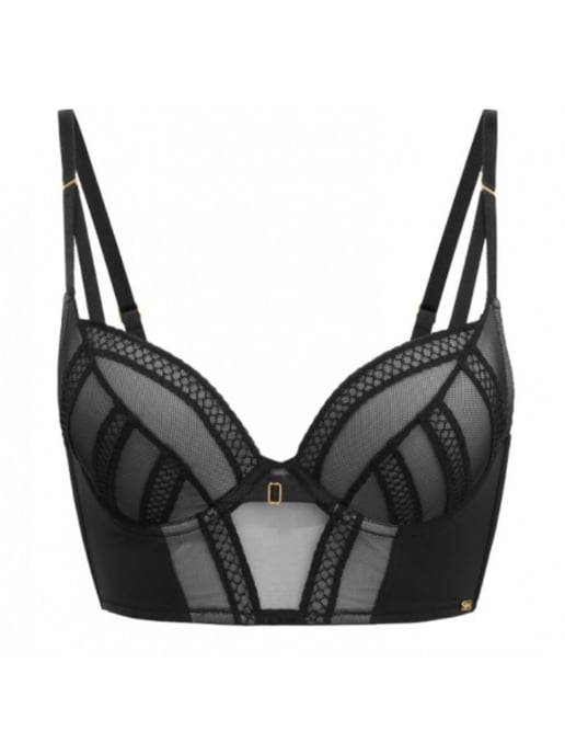 Shadow Mesh Longline Plunge Bra