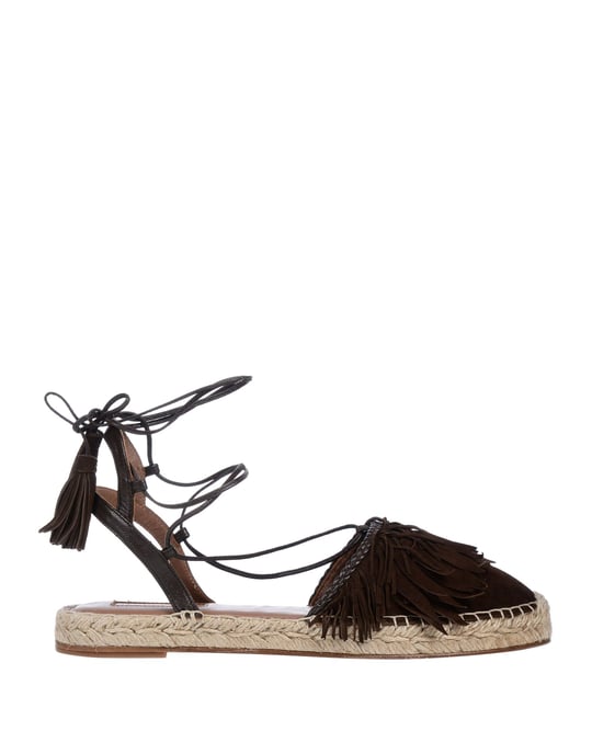 Aquazzura Dark Brown Leather Espadrilles