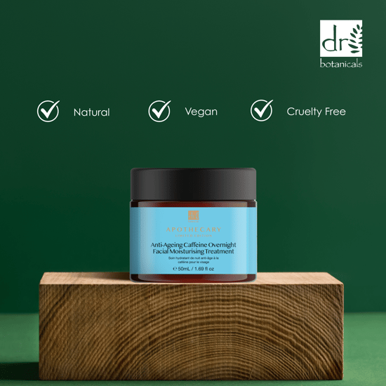 Dr Botanicals Anti-Aging Koffein-Feuchtigkeitsbehandlung für das Gesicht über Nacht 50ml - Image 4