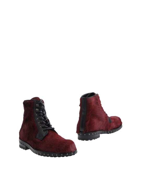 Dolce & Gabbana Maroon Calf Ankle Boots