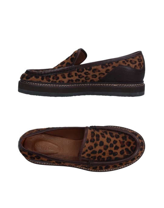 See By Chloe Brown Print Leather Loafers