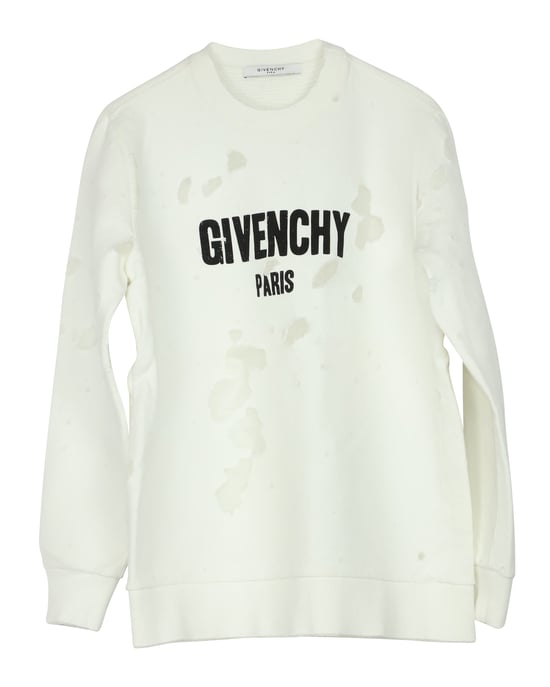 Givenchy Distressed Sweatshirt aus weißer Baumwolle - Image 6