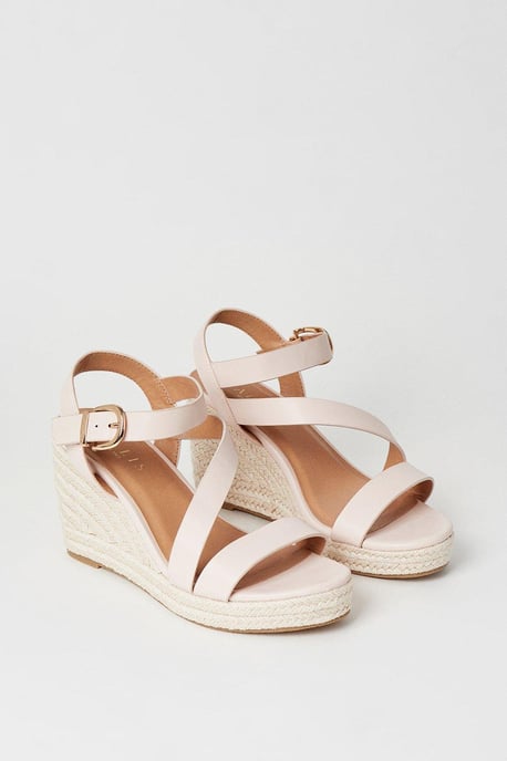 Wide Fit Rosalie Asymmetric Espadrille High Wedge Sandals