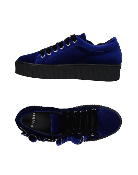Pinko Dark Blue Velvet Sneakers