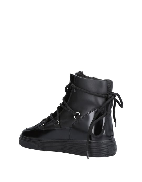Hogan Black Leather Lace Up Boots